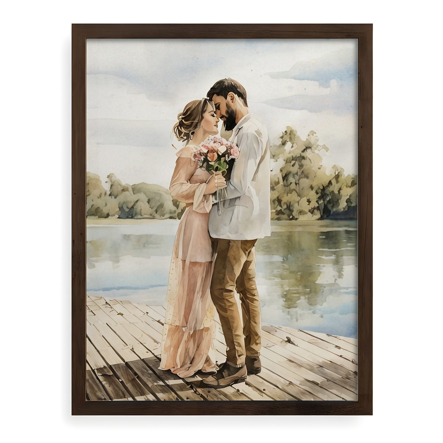 Personalized Couples Watercolor Portrait