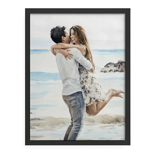 Custom Digital Watercolor Couples Portrait